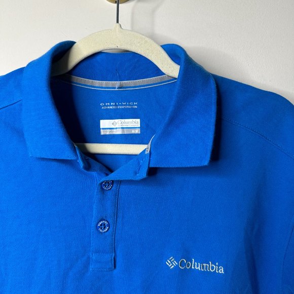 Columbia Blue Short Sleeve Polo Men's Medium - Picture 2 of 4